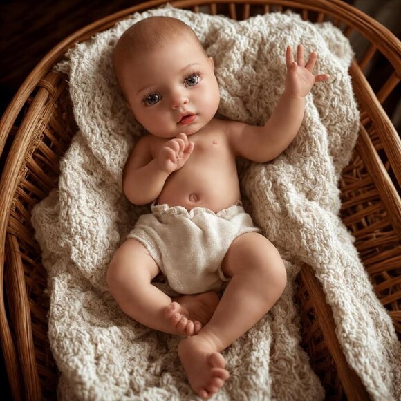 12 Inch Silicone Full Realistic-Newborn Real Life Silicone Sweet Smile Baby Doll - Picture 5 of 9